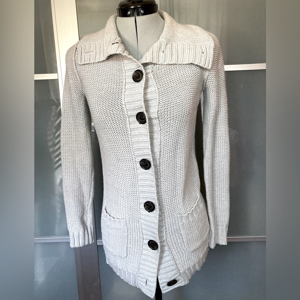 J. Crew Women’s Button Up Cardigan, grayish-white, XS